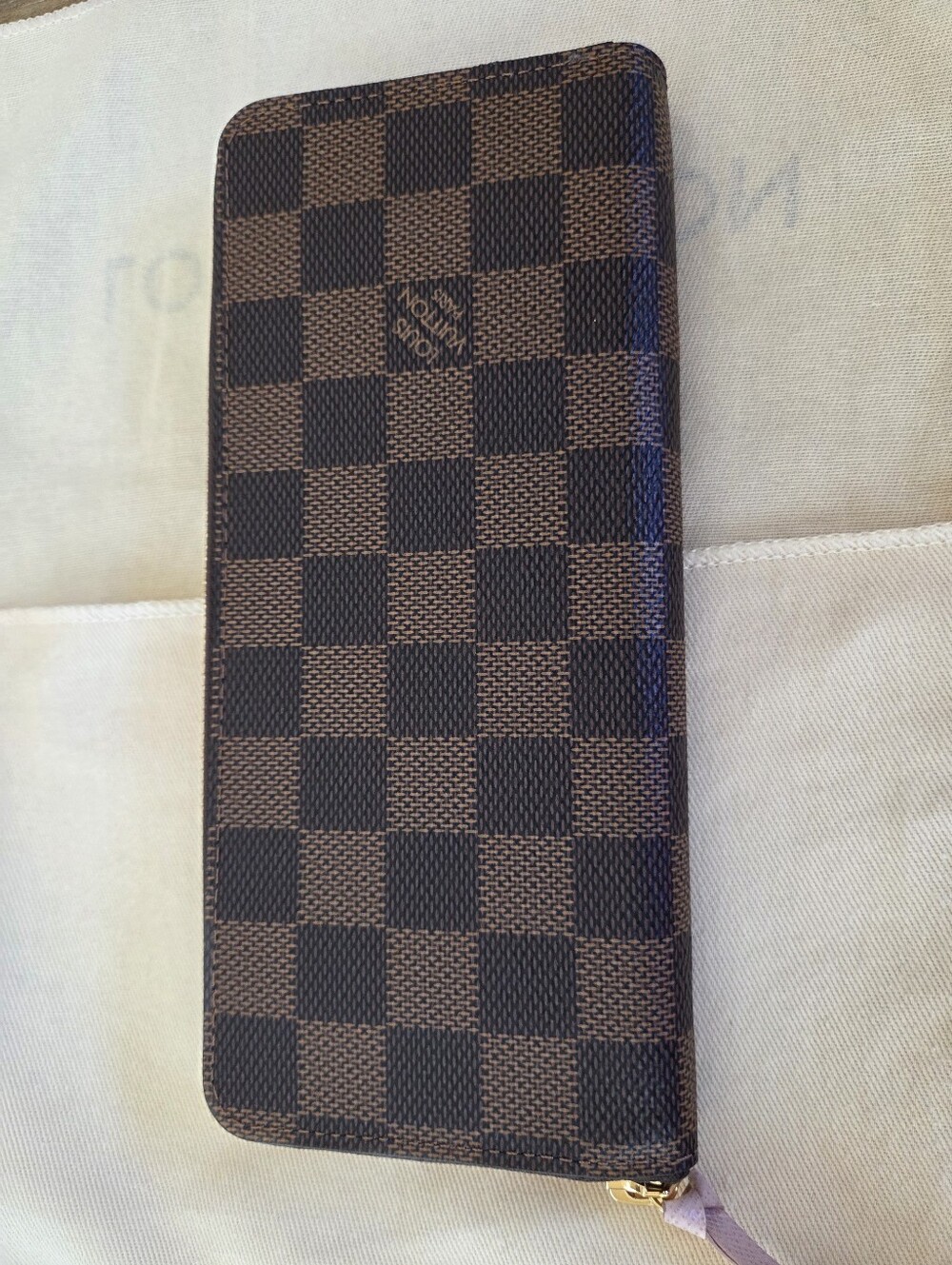 Louis Vuitton Clemence Wallet Damier Ebene With Rose Ballerine